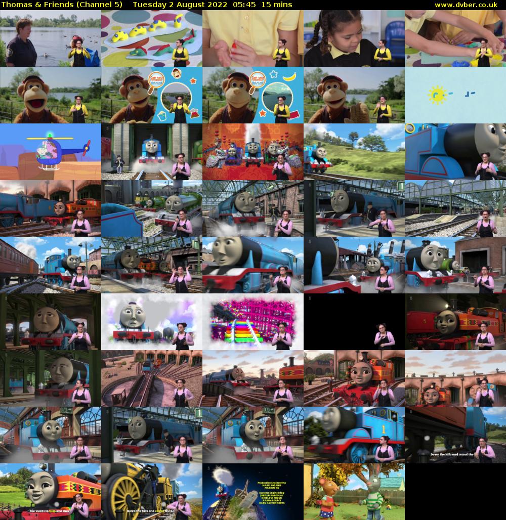 Thomas & Friends (Channel 5) Tuesday 2 August 2022 05:45 - 06:00