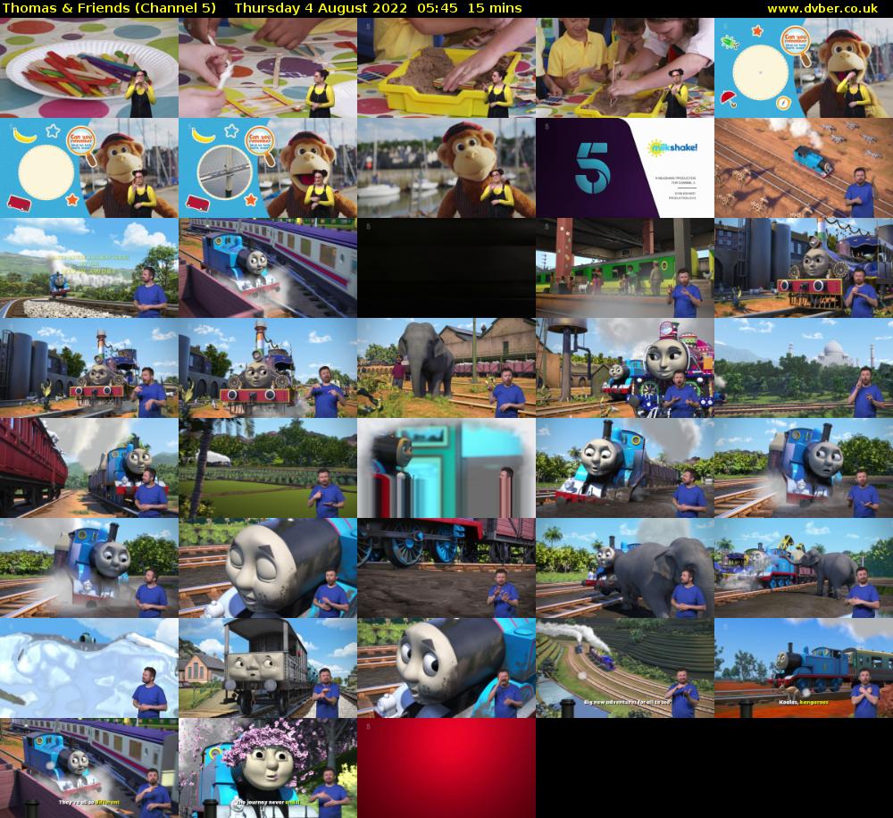 Thomas & Friends (Channel 5) Thursday 4 August 2022 05:45 - 06:00