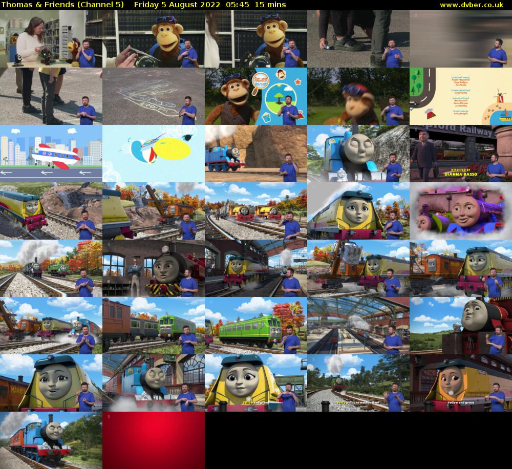 Thomas & Friends (Channel 5) Friday 5 August 2022 05:45 - 06:00