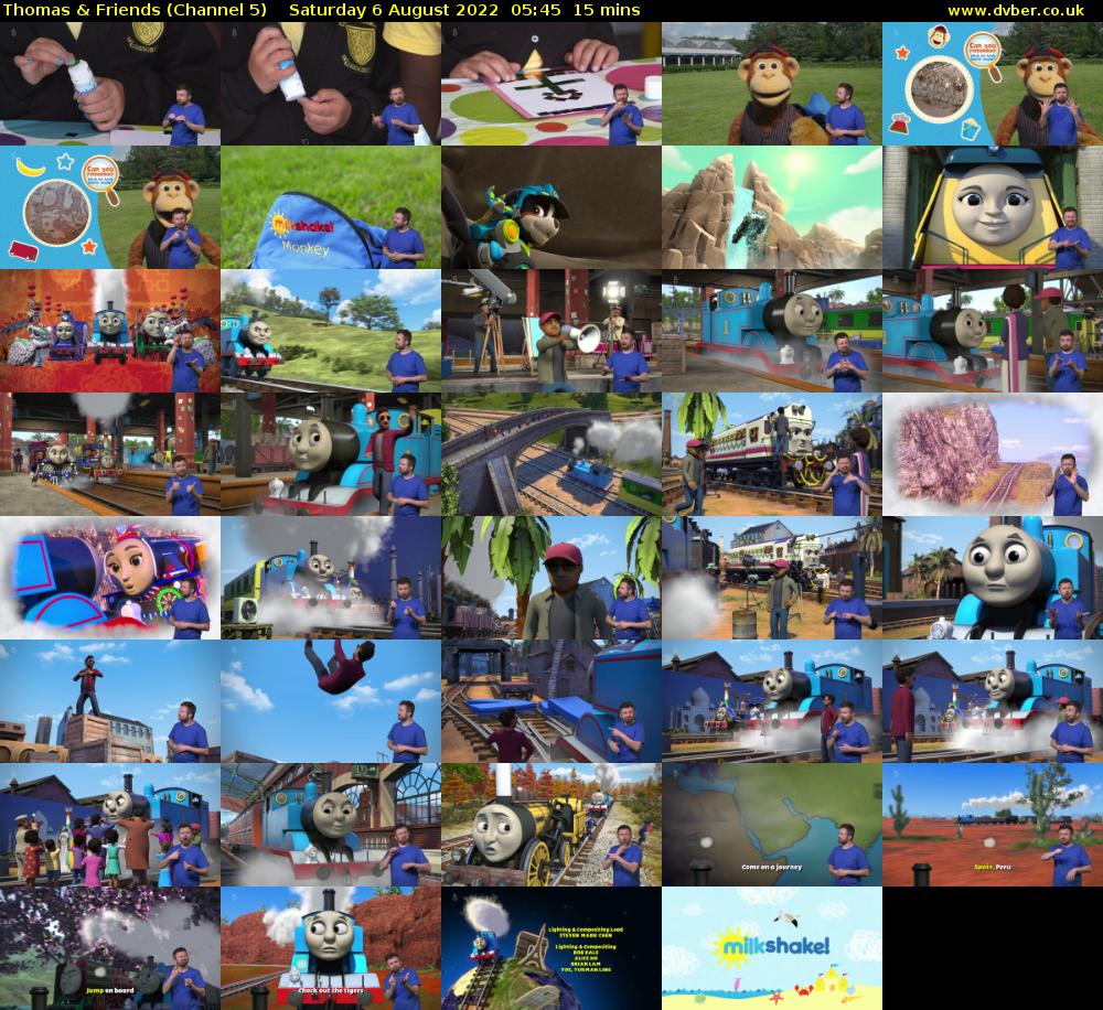 Thomas & Friends (Channel 5) Saturday 6 August 2022 05:45 - 06:00