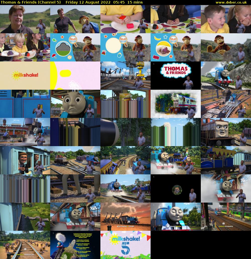 Thomas & Friends (Channel 5) Friday 12 August 2022 05:45 - 06:00