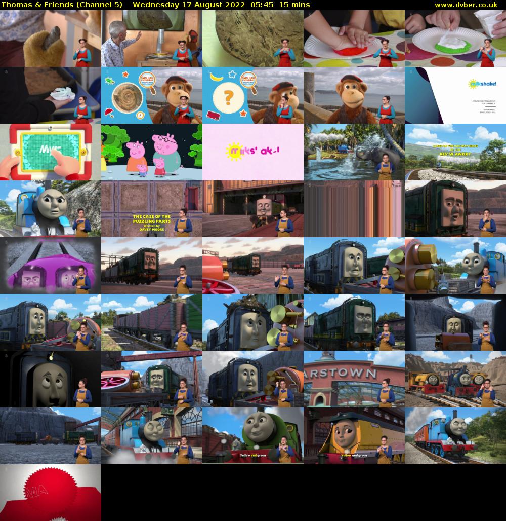 Thomas & Friends (Channel 5) Wednesday 17 August 2022 05:45 - 06:00