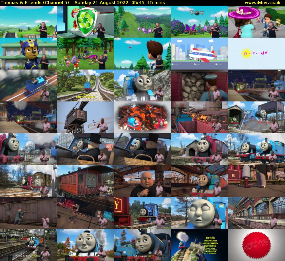 Thomas & Friends (Channel 5) Sunday 21 August 2022 05:45 - 06:00