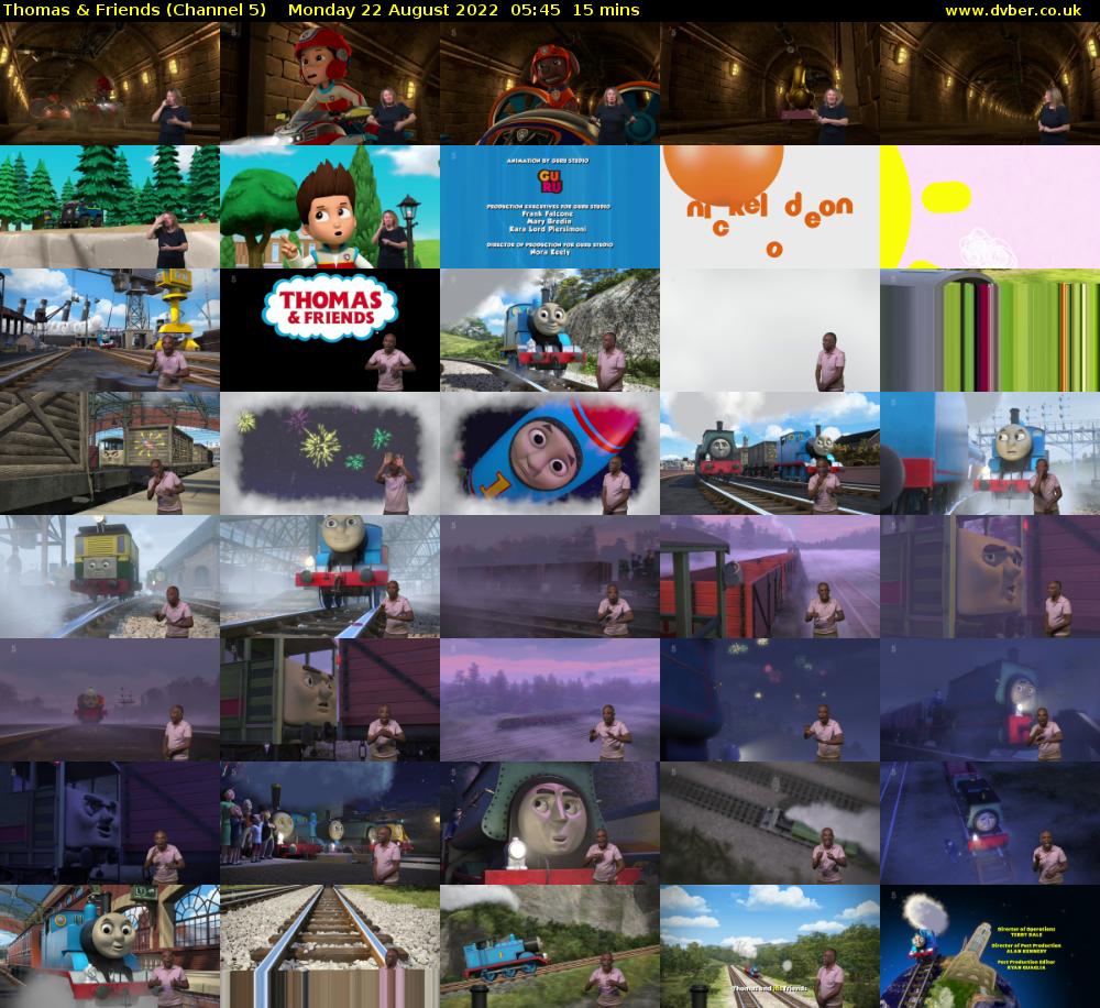 Thomas & Friends (Channel 5) Monday 22 August 2022 05:45 - 06:00