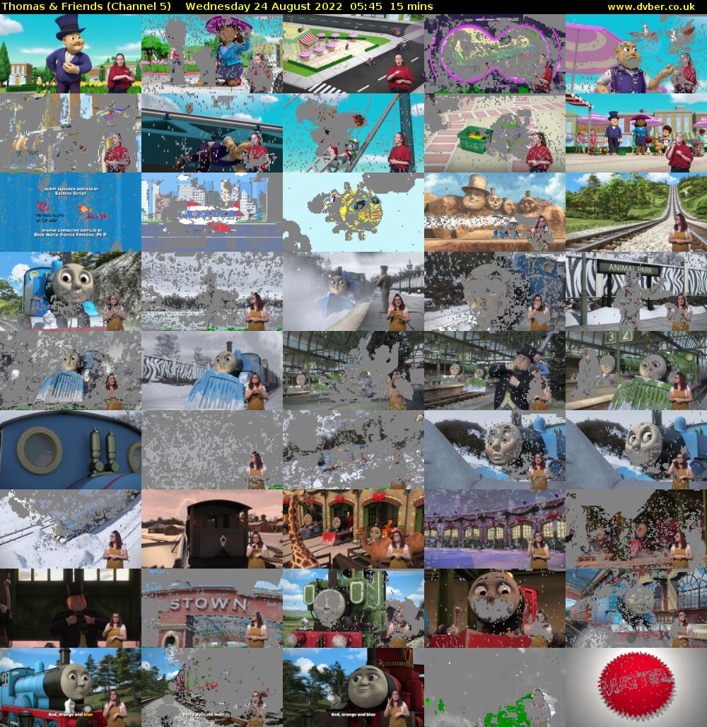 Thomas & Friends (Channel 5) Wednesday 24 August 2022 05:45 - 06:00