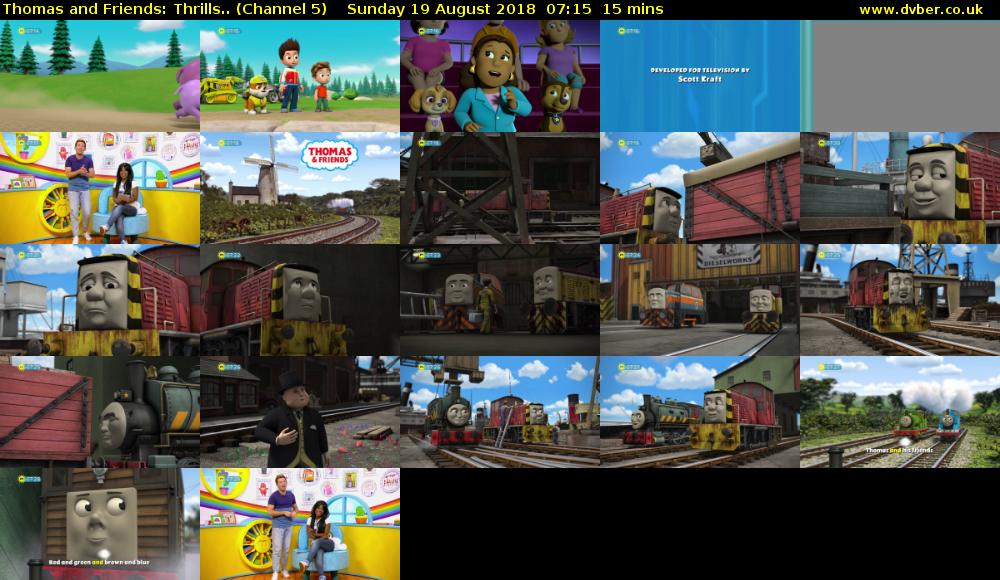 Thomas and Friends: Thrills.. (Channel 5) Sunday 19 August 2018 07:15 - 07:30