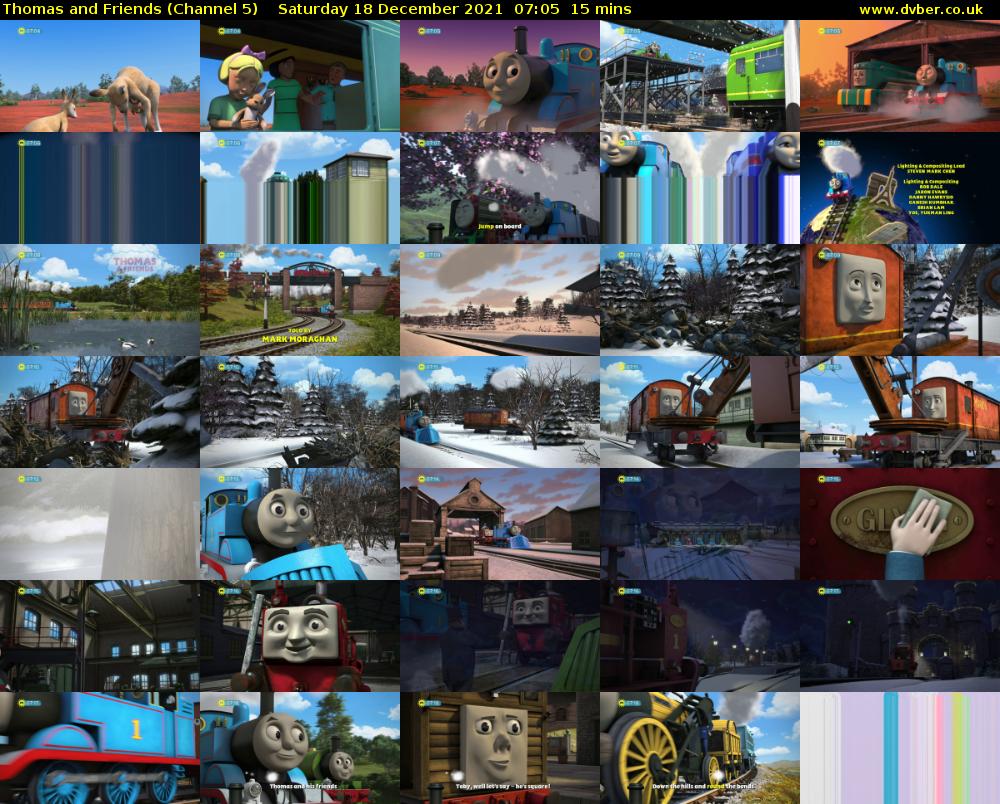 Thomas and Friends (Channel 5) Saturday 18 December 2021 07:05 - 07:20