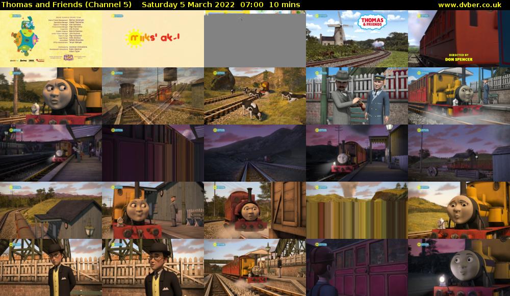 Thomas and Friends (Channel 5) Saturday 5 March 2022 07:00 - 07:10