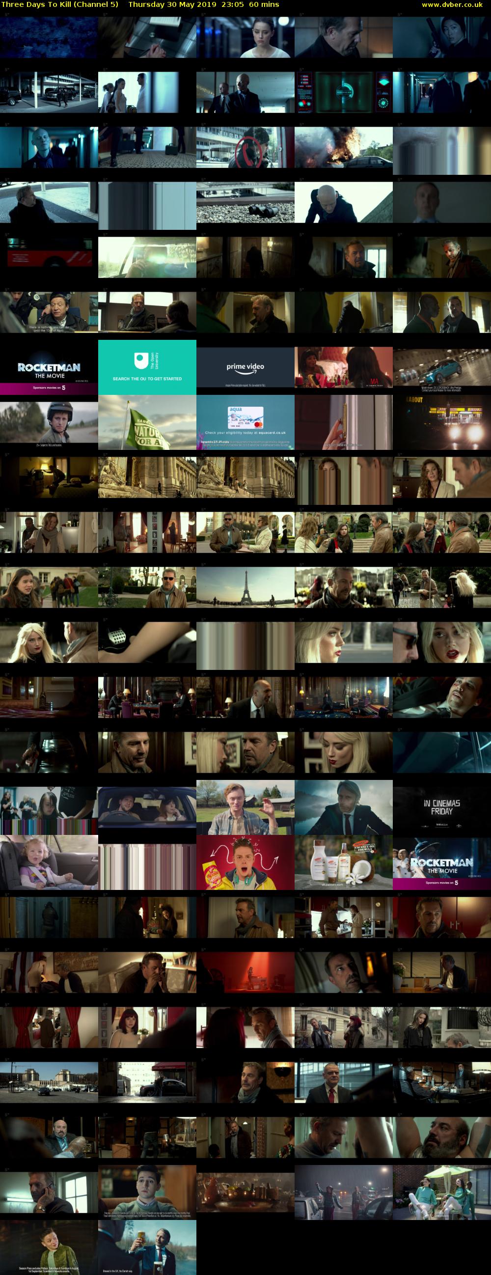 Three Days To Kill (Channel 5) Thursday 30 May 2019 23:05 - 00:05