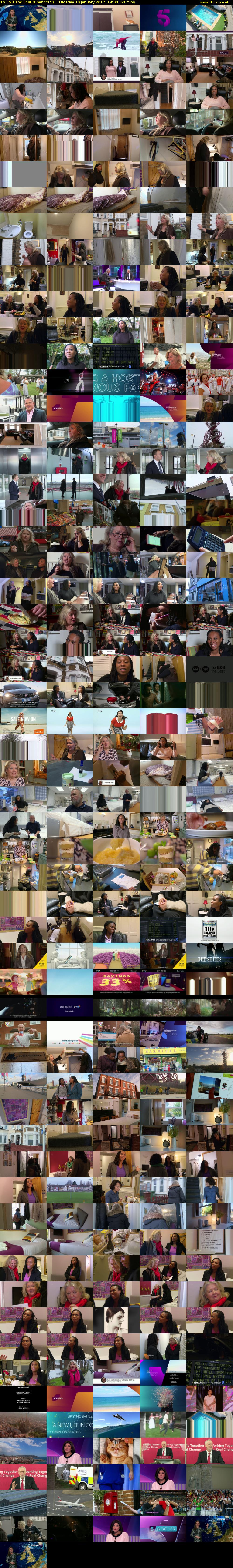 To B&B The Best (Channel 5) Tuesday 10 January 2017 19:00 - 20:00