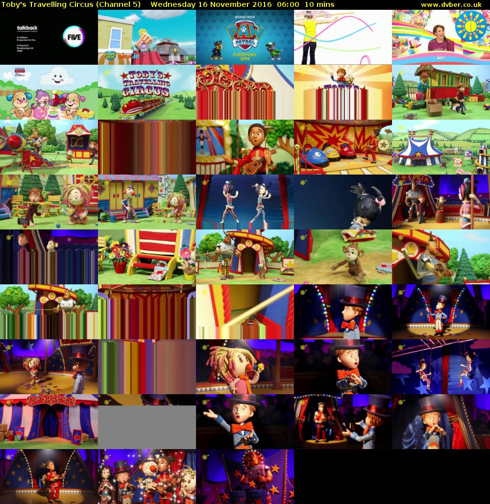 Toby's Travelling Circus (Channel 5) Wednesday 16 November 2016 06:00 - 06:10