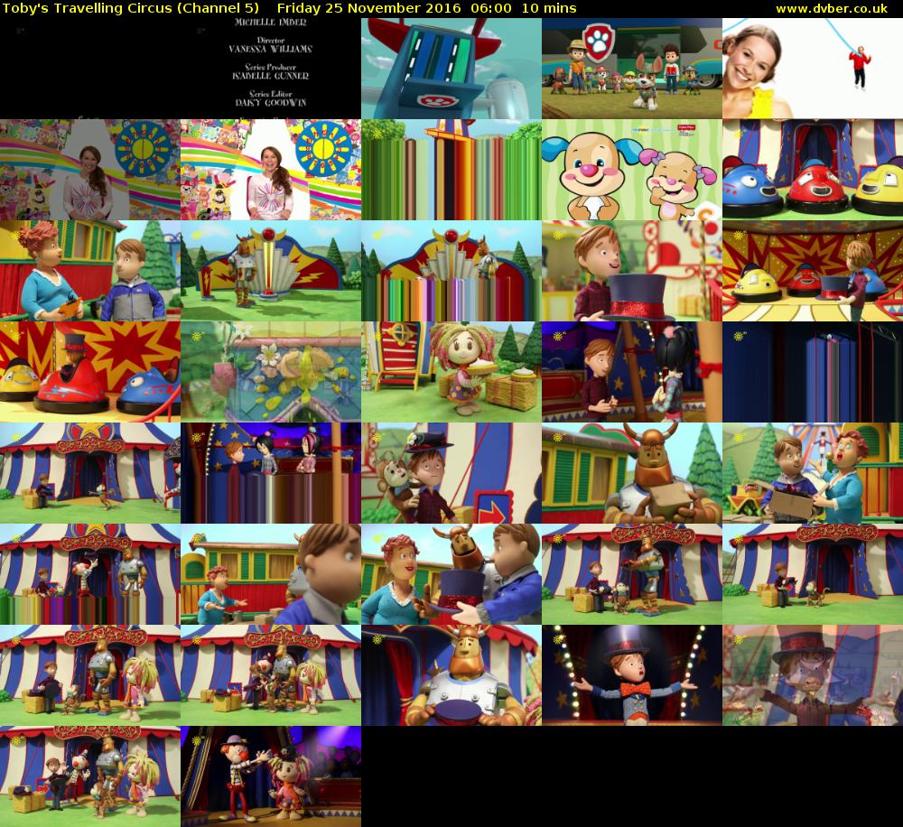 Toby's Travelling Circus (Channel 5) Friday 25 November 2016 06:00 - 06:10