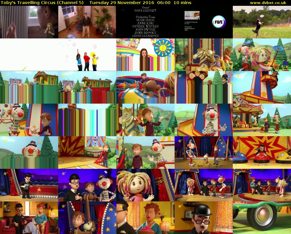Toby's Travelling Circus (Channel 5) Tuesday 29 November 2016 06:00 - 06:10