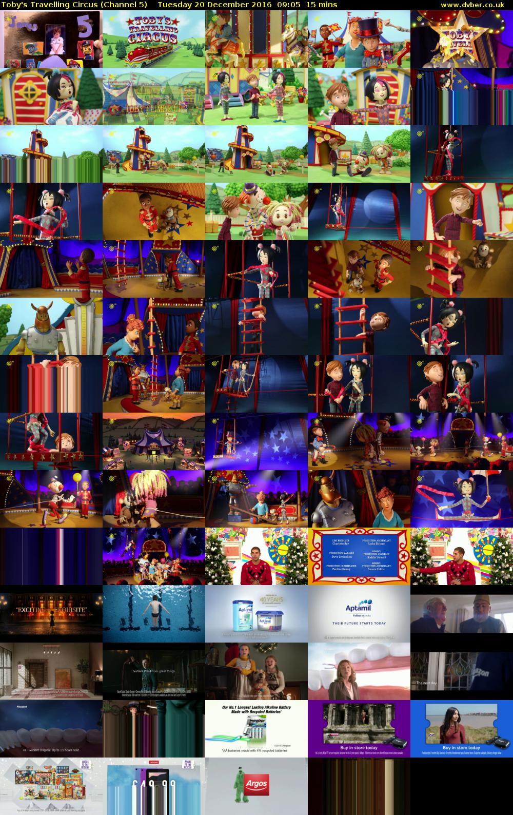 Toby's Travelling Circus (Channel 5) Tuesday 20 December 2016 09:05 - 09:20