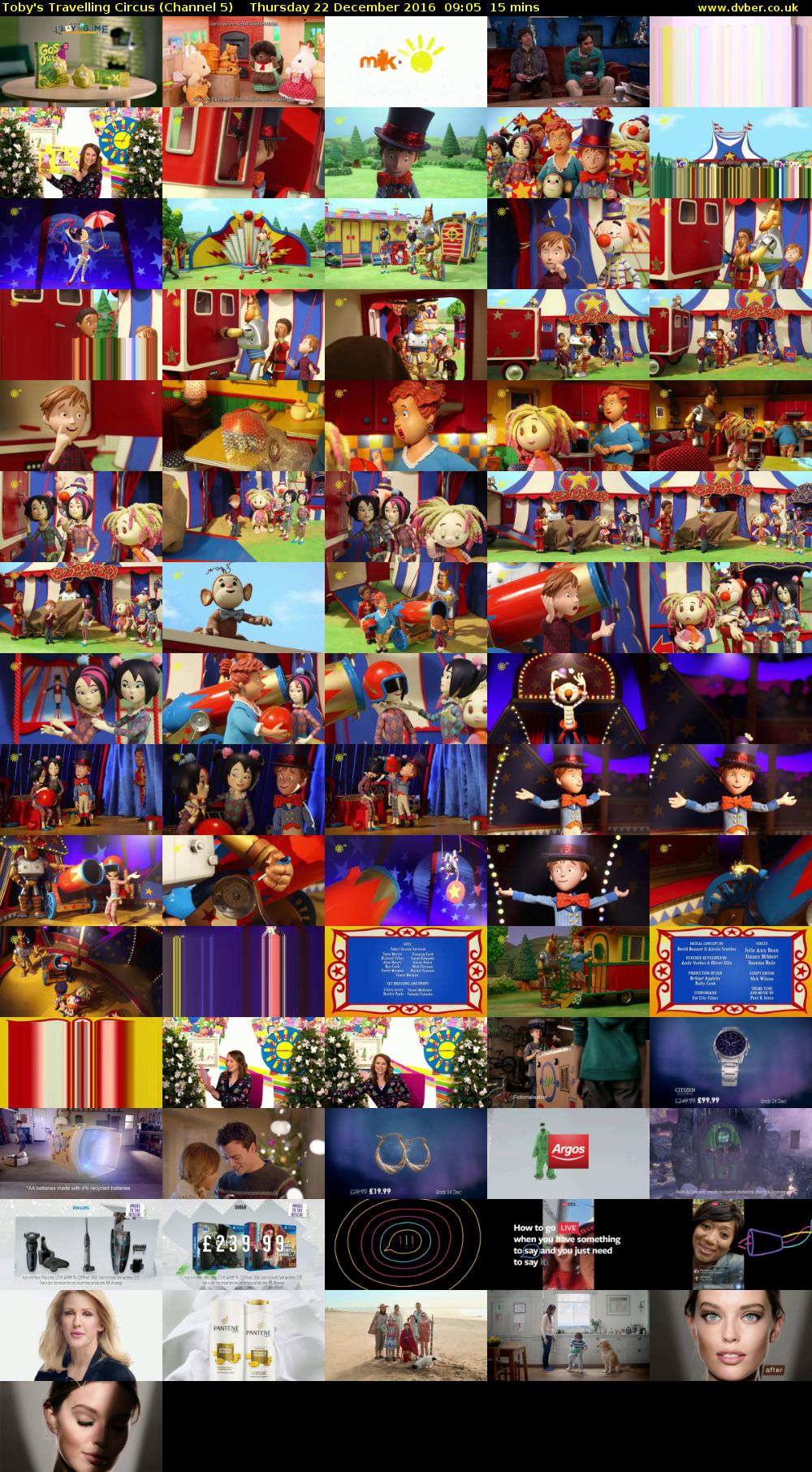 Toby's Travelling Circus (Channel 5) Thursday 22 December 2016 09:05 - 09:20