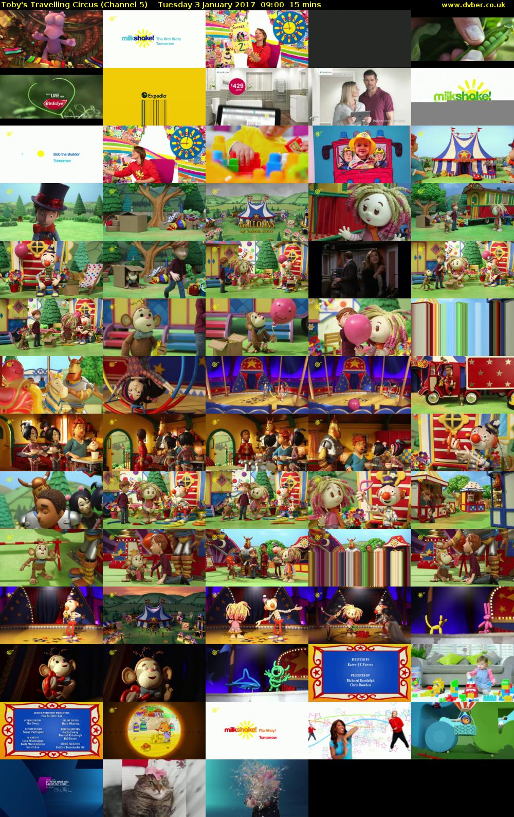 Toby's Travelling Circus (Channel 5) Tuesday 3 January 2017 09:00 - 09:15