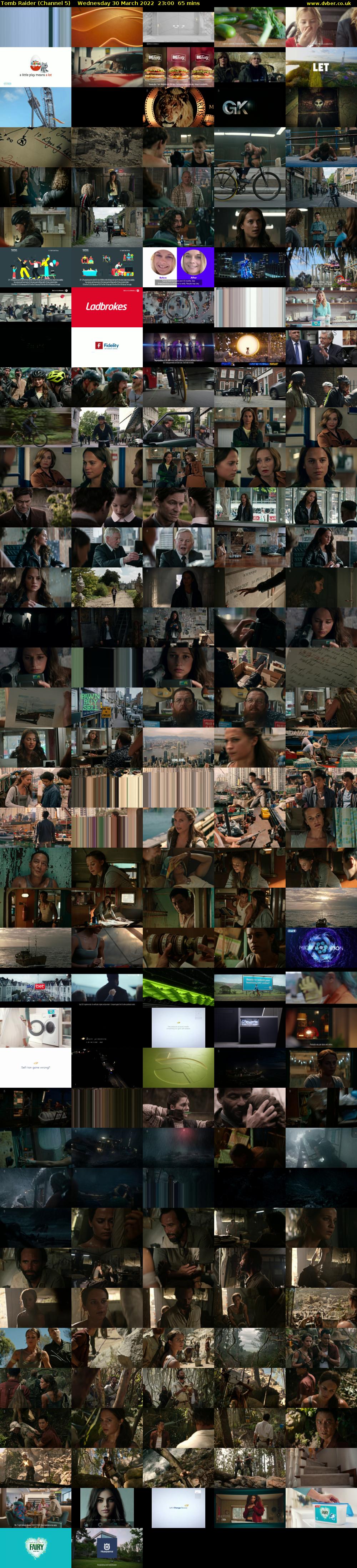 Tomb Raider (Channel 5) Wednesday 30 March 2022 23:00 - 00:05