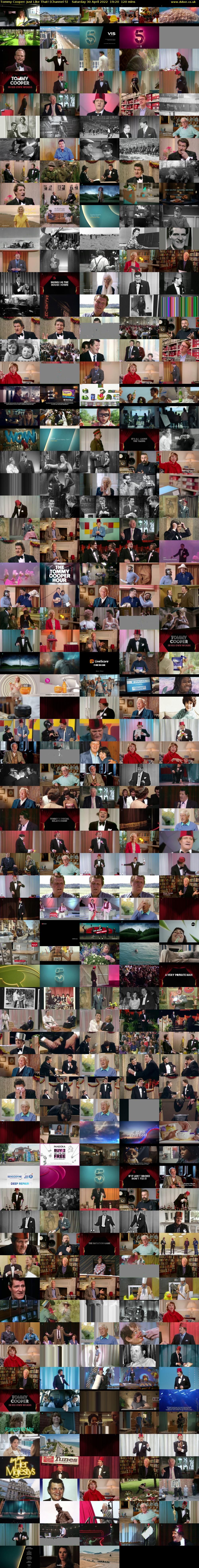 Tommy Cooper: Just Like That! (Channel 5) Saturday 30 April 2022 19:20 - 21:20