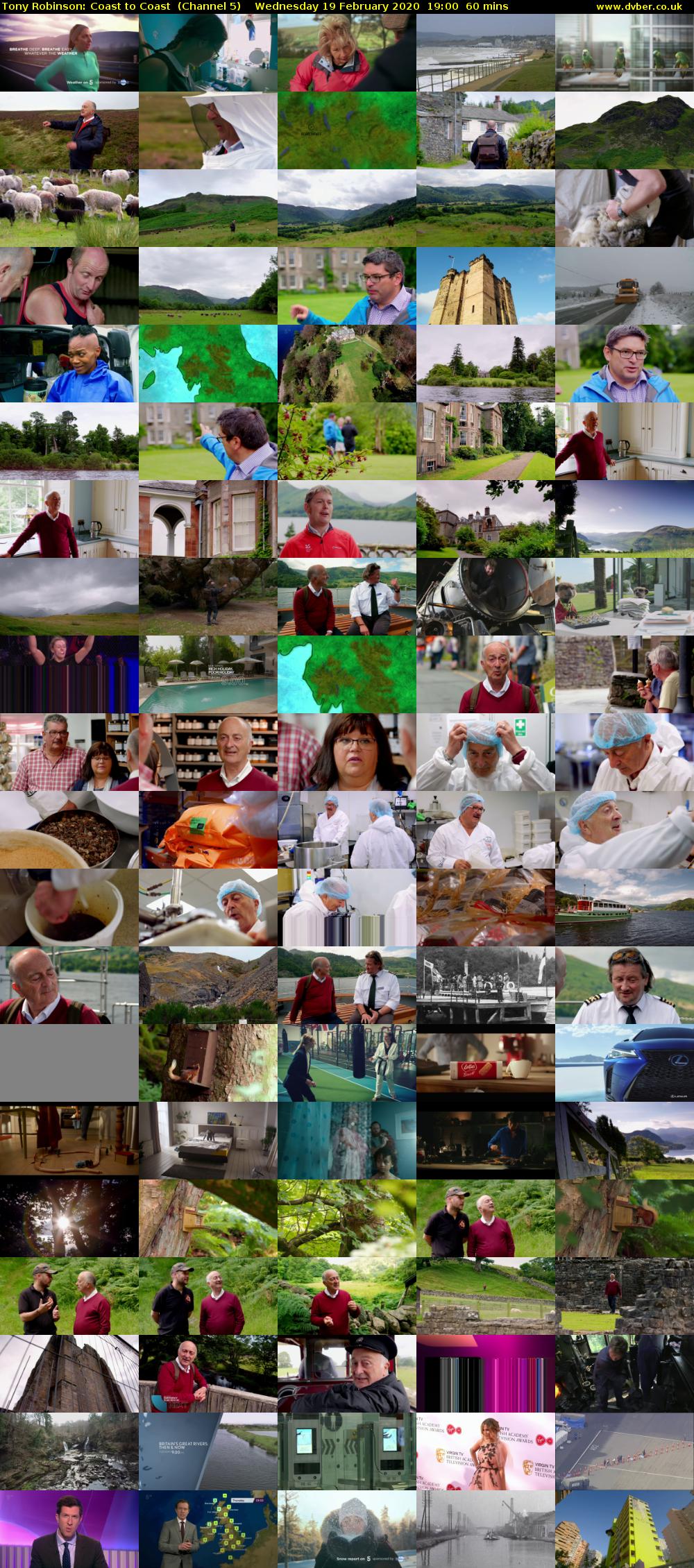 Tony Robinson: Coast to Coast  (Channel 5) Wednesday 19 February 2020 19:00 - 20:00