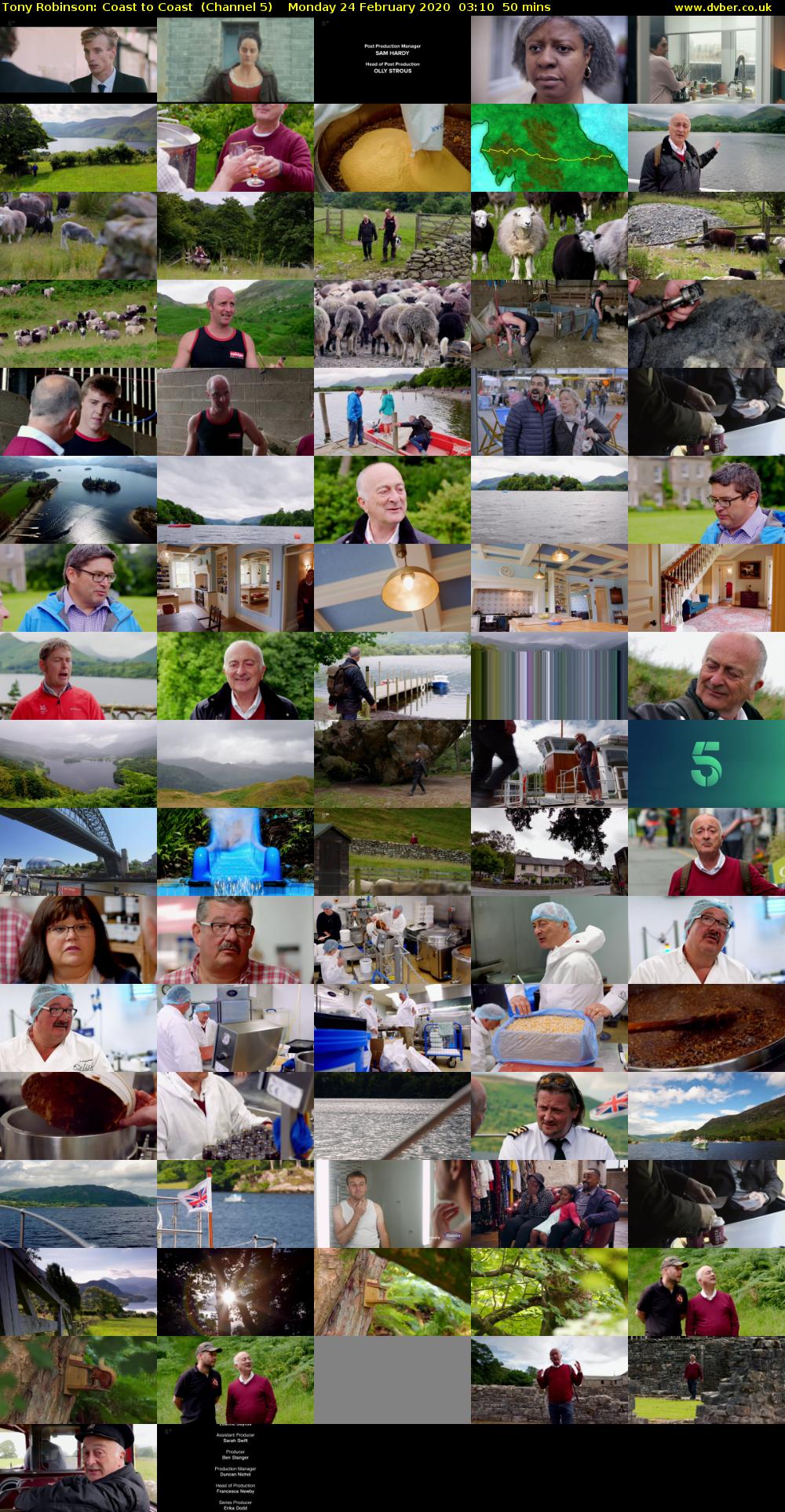 Tony Robinson: Coast to Coast  (Channel 5) Monday 24 February 2020 03:10 - 04:00