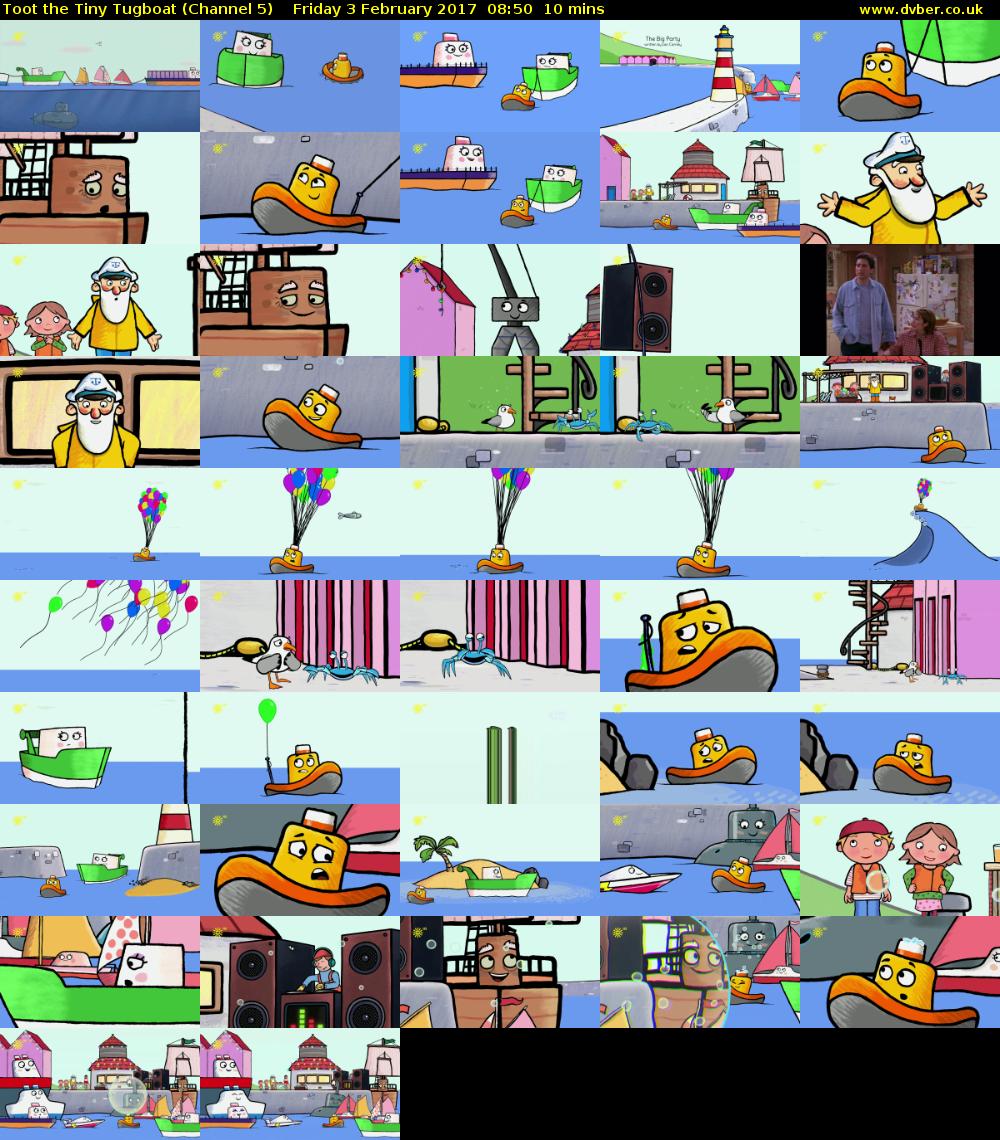 Toot the Tiny Tugboat (Channel 5) Friday 3 February 2017 08:50 - 09:00