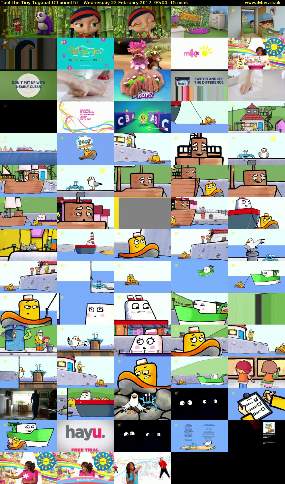 Toot the Tiny Tugboat (Channel 5) Wednesday 22 February 2017 09:00 - 09:15