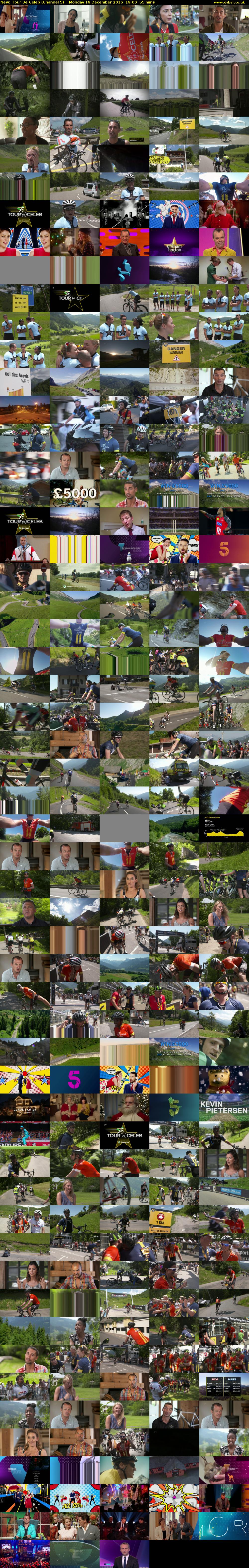 Tour De Celeb (Channel 5) Monday 19 December 2016 19:00 - 19:55