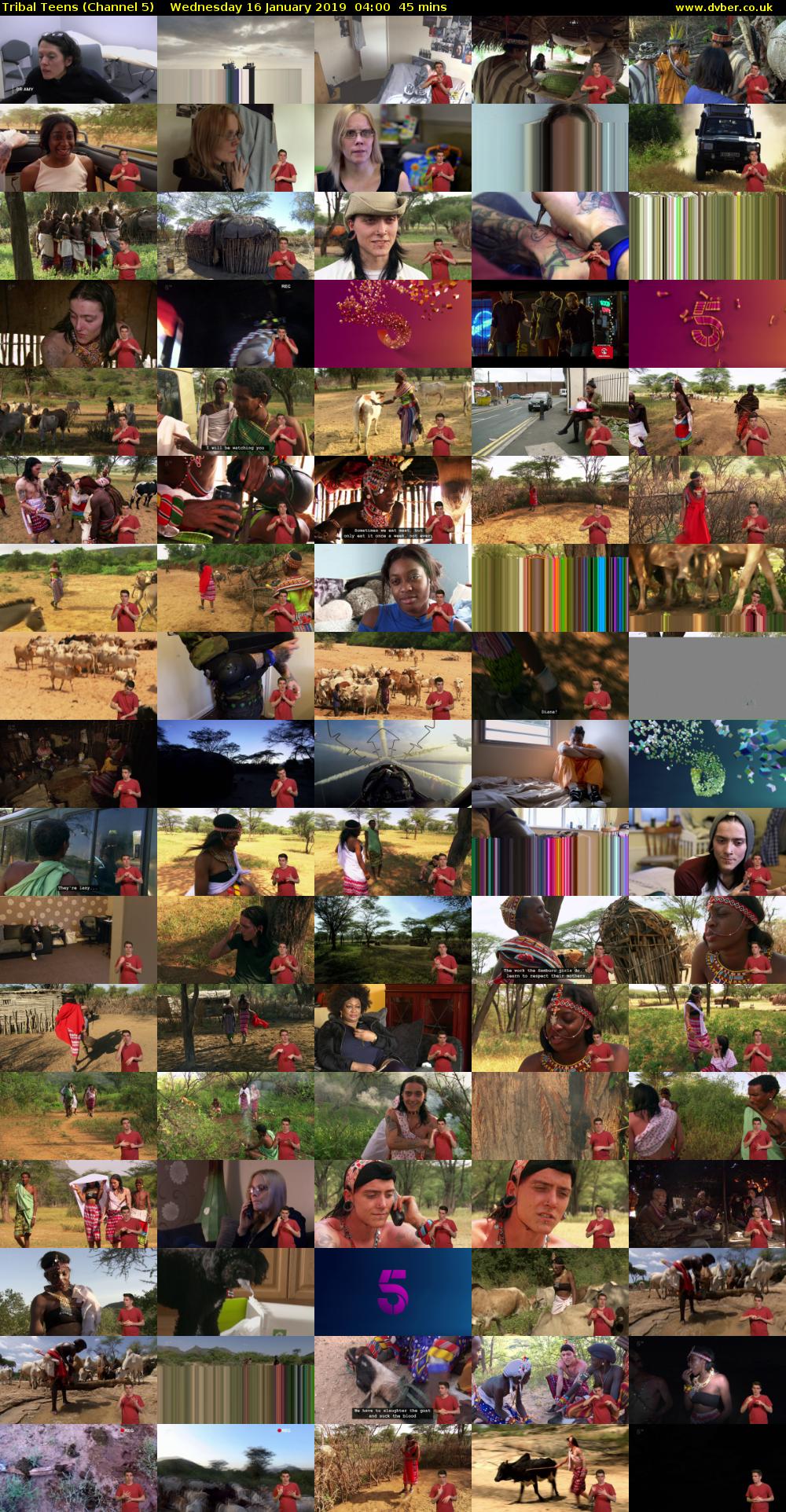 Tribal Teens (Channel 5) Wednesday 16 January 2019 04:00 - 04:45
