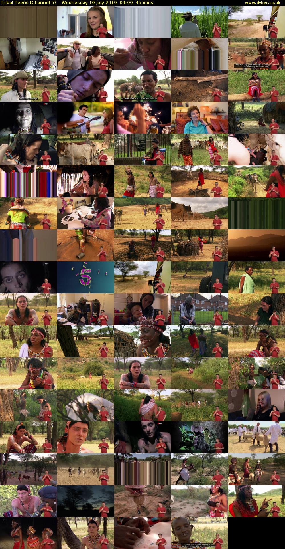 Tribal Teens (Channel 5) Wednesday 10 July 2019 04:00 - 04:45