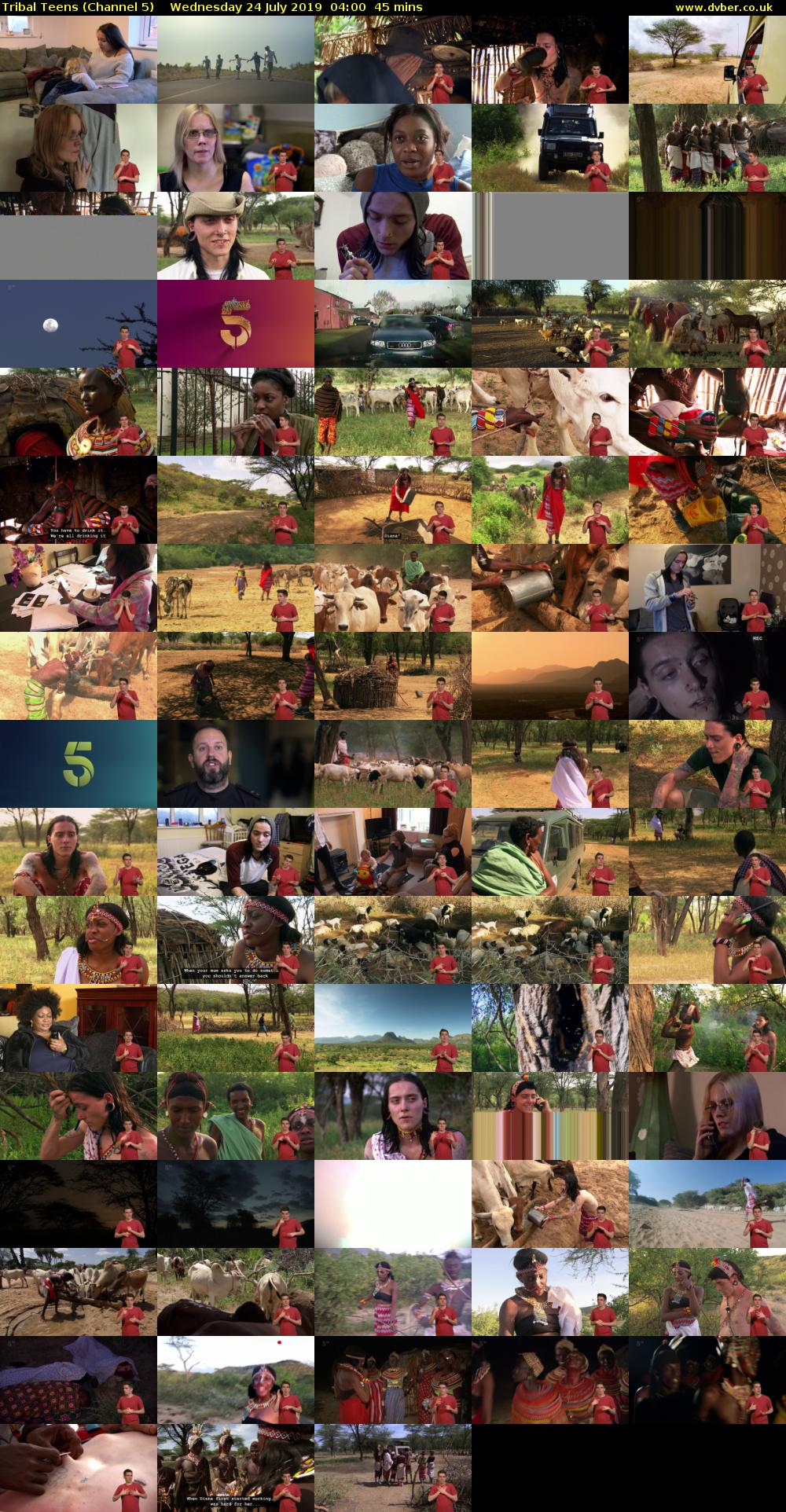 Tribal Teens (Channel 5) Wednesday 24 July 2019 04:00 - 04:45