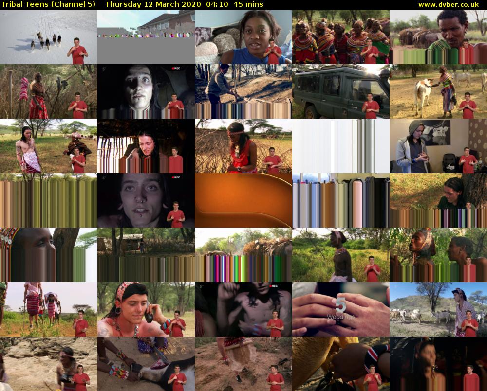 Tribal Teens (Channel 5) Thursday 12 March 2020 04:10 - 04:55