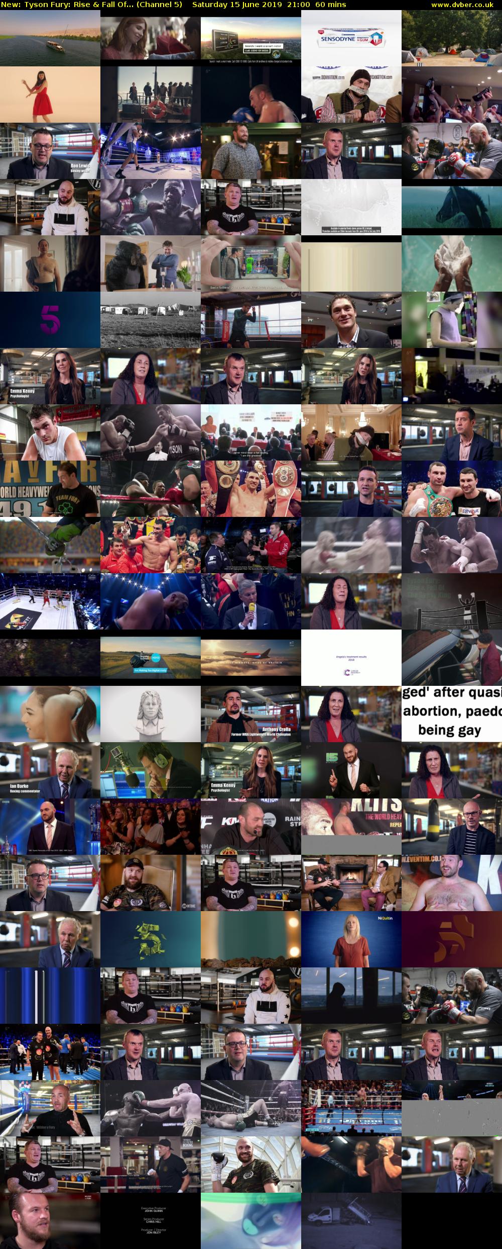 Tyson Fury: Rise & Fall Of... (Channel 5) Saturday 15 June 2019 21:00 - 22:00