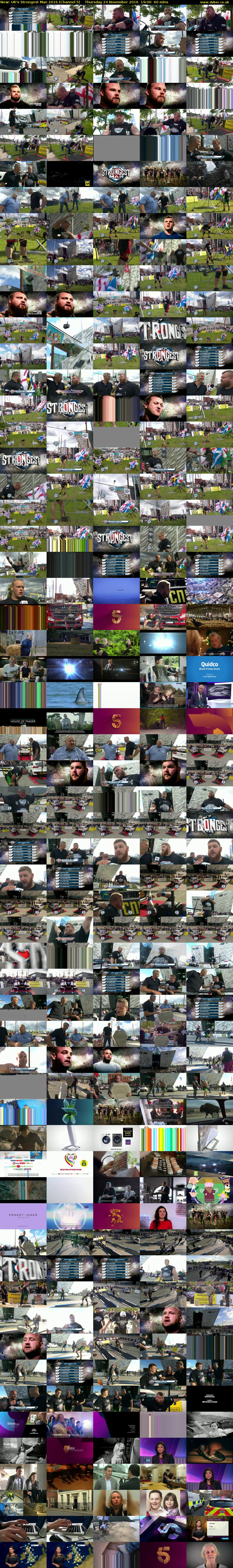 UK's Strongest Man 2016 (Channel 5) Thursday 24 November 2016 19:00 - 20:00