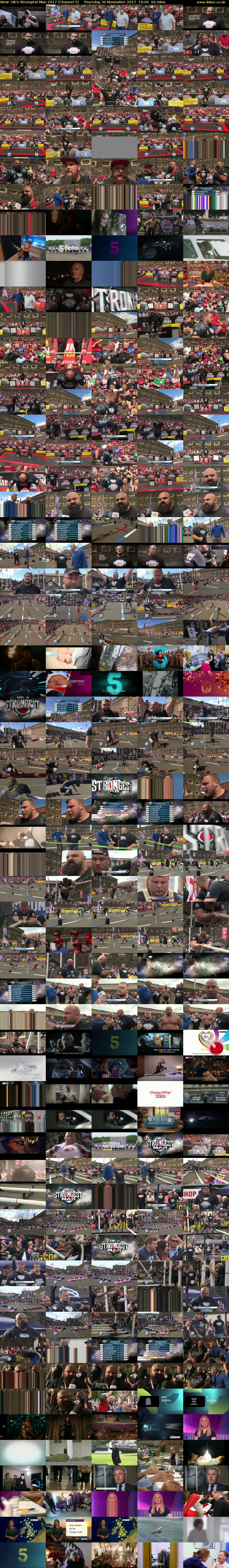 UK's Strongest Man 2017 (Channel 5) Thursday 30 November 2017 19:00 - 20:00