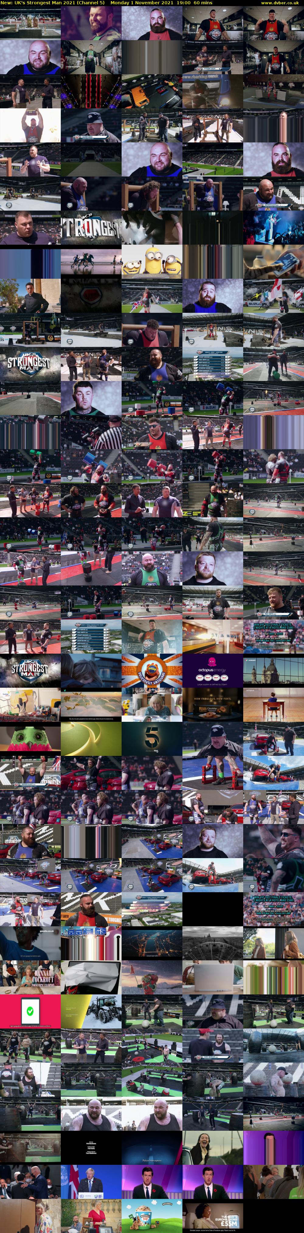 UK's Strongest Man 2021 (Channel 5) Monday 1 November 2021 19:00 - 20:00