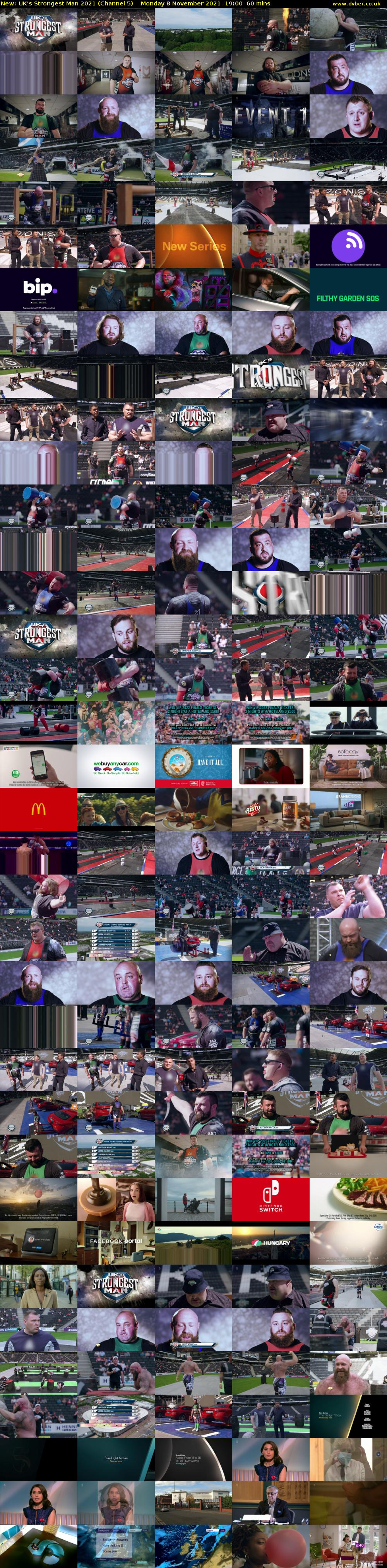 UK's Strongest Man 2021 (Channel 5) Monday 8 November 2021 19:00 - 20:00