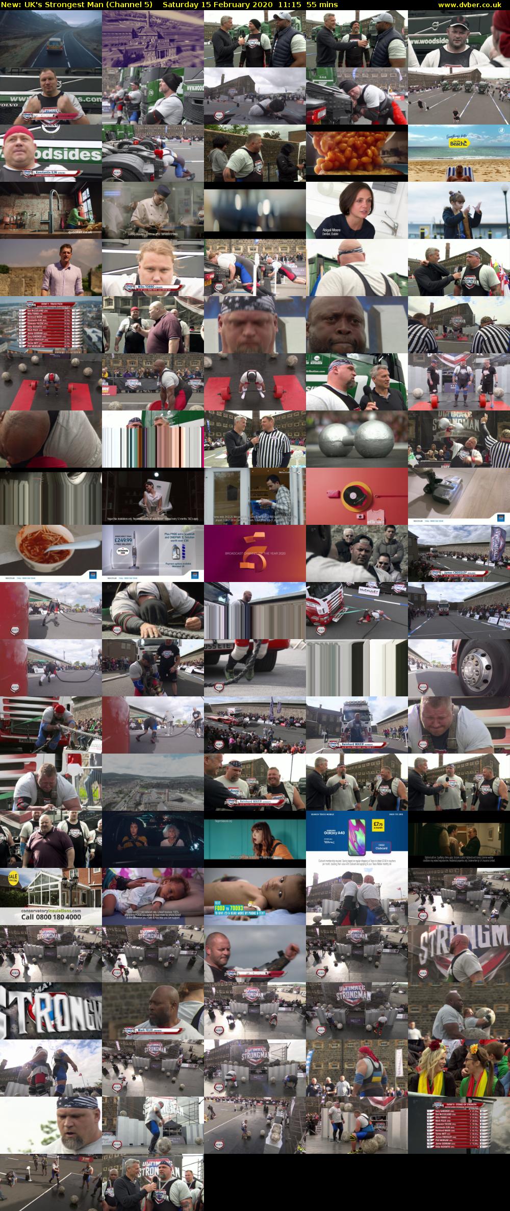 UK's Strongest Man (Channel 5) Saturday 15 February 2020 11:15 - 12:10