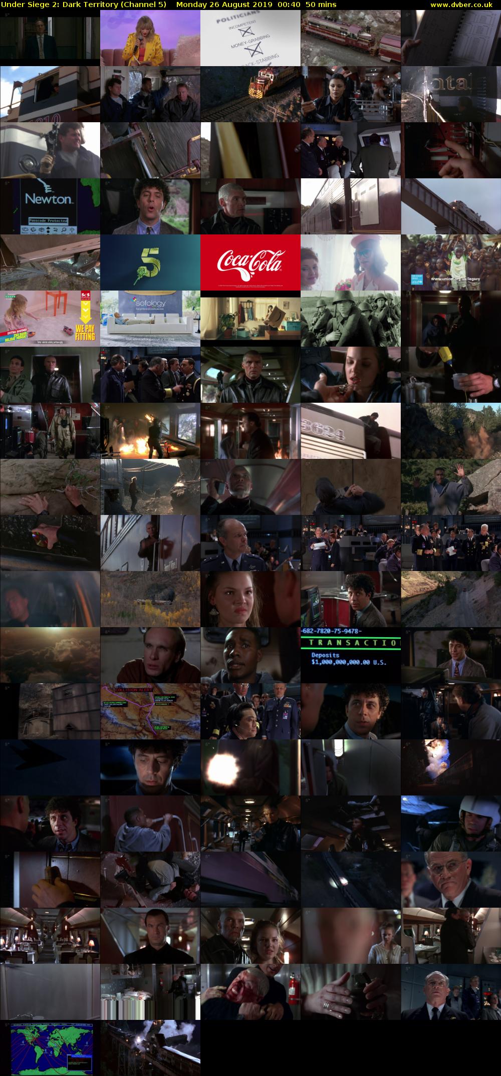 Under Siege 2: Dark Territory (Channel 5) Monday 26 August 2019 00:40 - 01:30