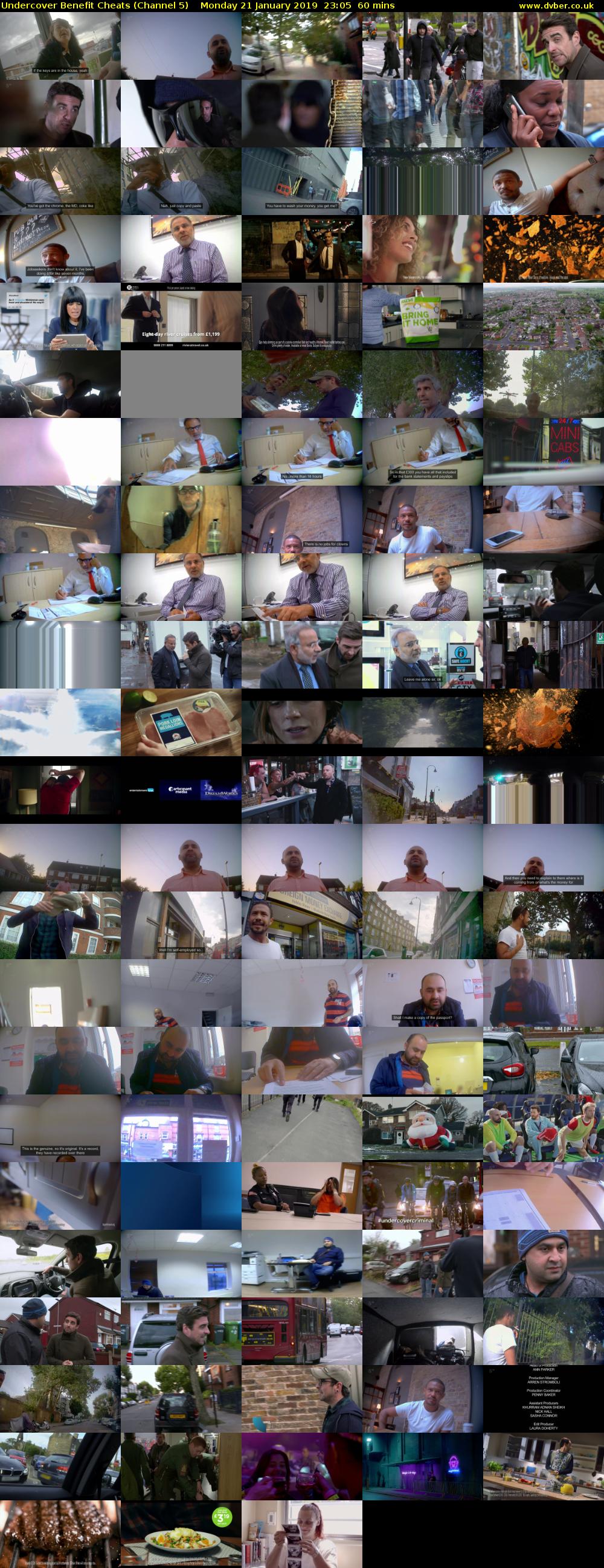 Undercover Benefit Cheats (Channel 5) Monday 21 January 2019 23:05 - 00:05