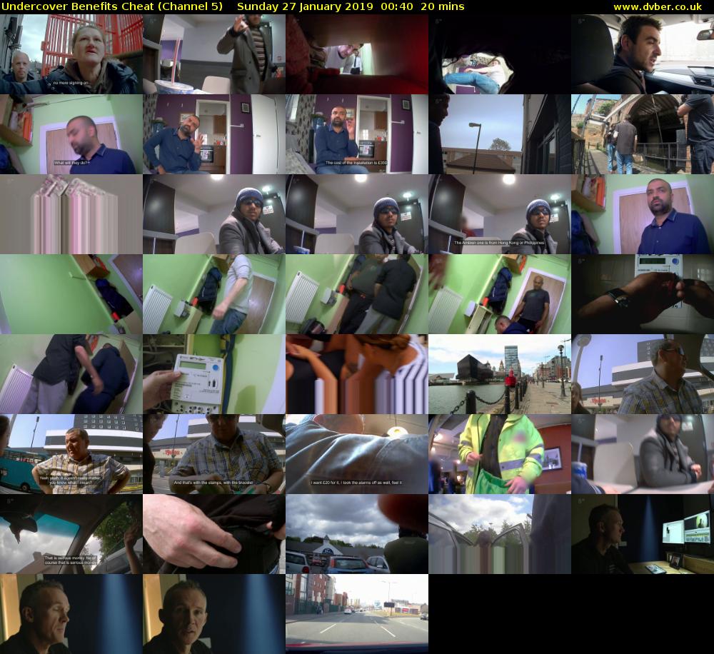 Undercover Benefits Cheat (Channel 5) Sunday 27 January 2019 00:40 - 01:00