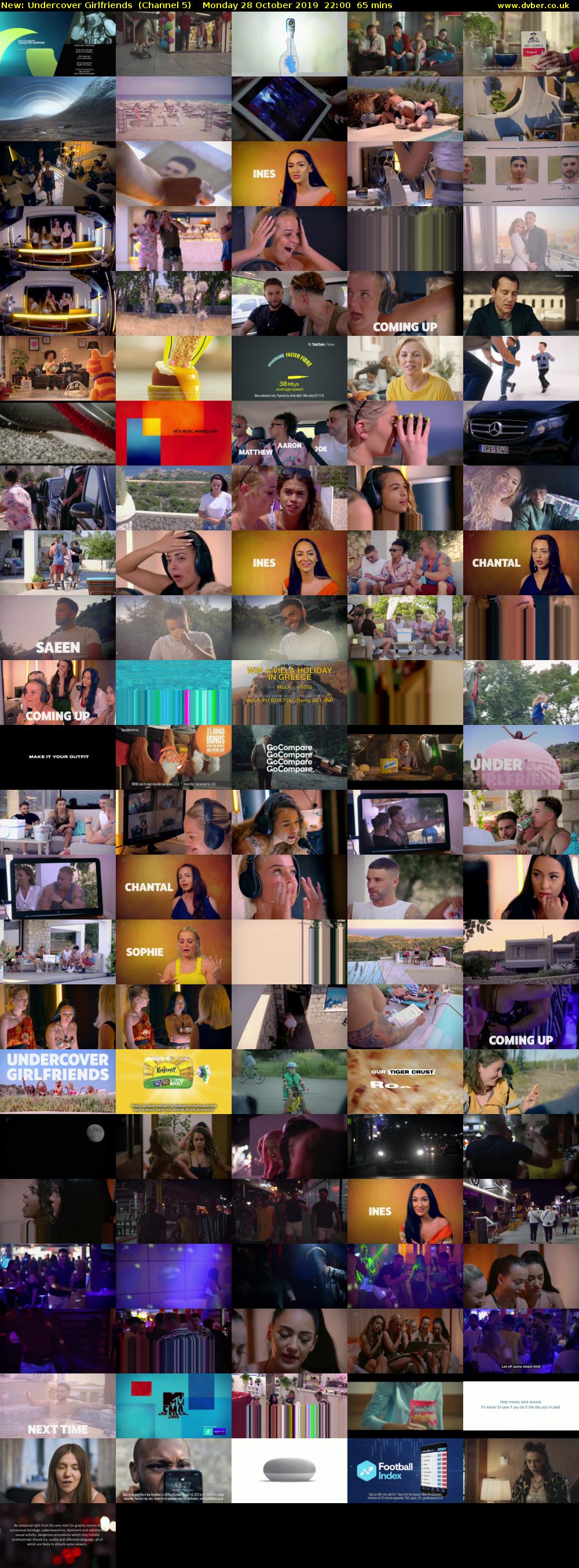 Undercover Girlfriends (Channel 5) Monday 28 October 2019 22:00 - 23:05