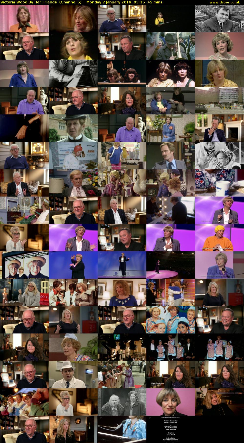 Victoria Wood By Her Friends  (Channel 5) Monday 7 January 2019 03:15 - 04:00