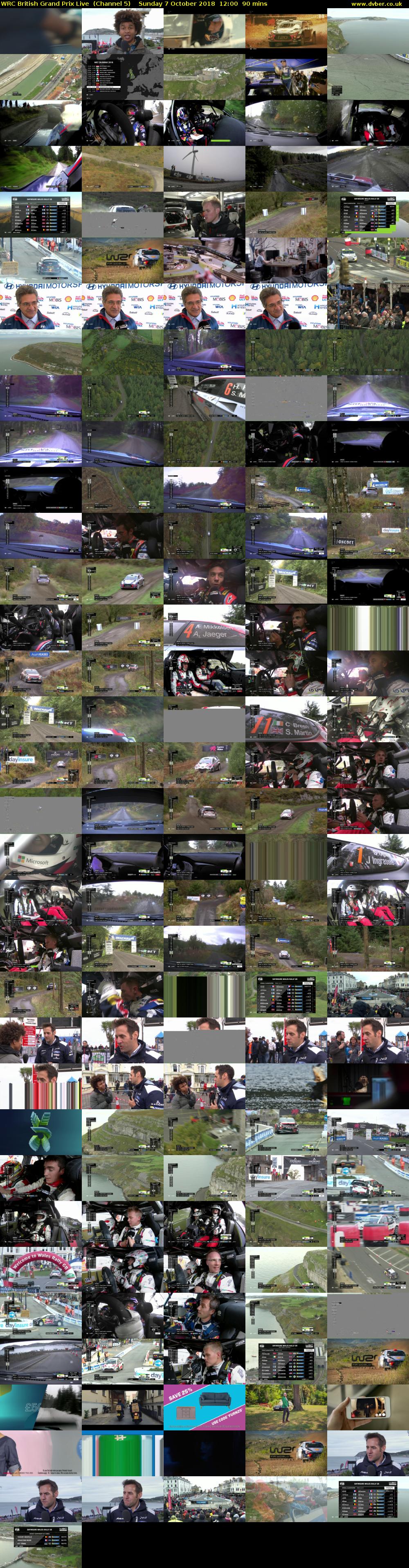 WRC British Grand Prix Live  (Channel 5) Sunday 7 October 2018 12:00 - 13:30