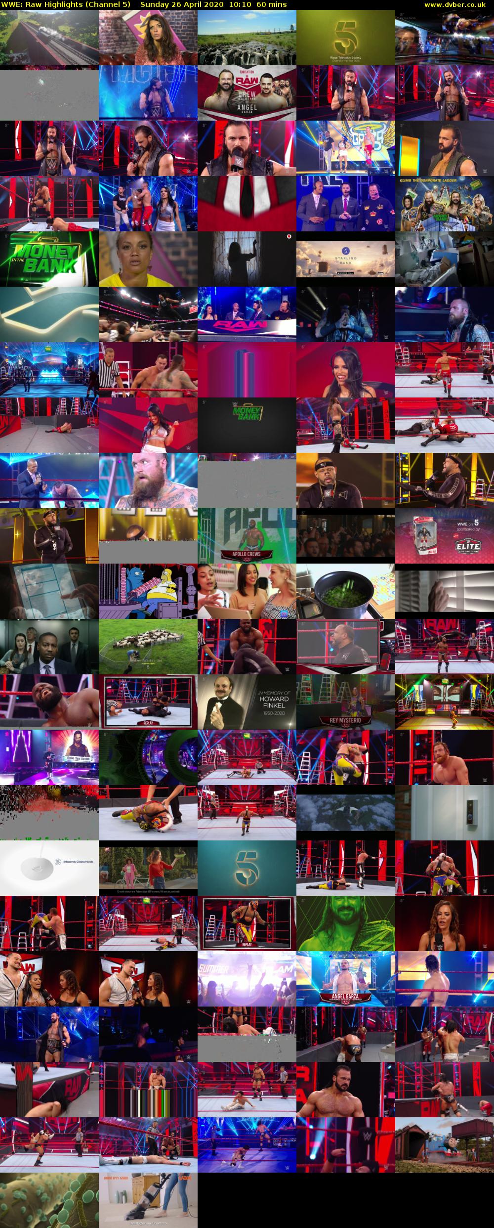 WWE: Raw Highlights (Channel 5) Sunday 26 April 2020 10:10 - 11:10