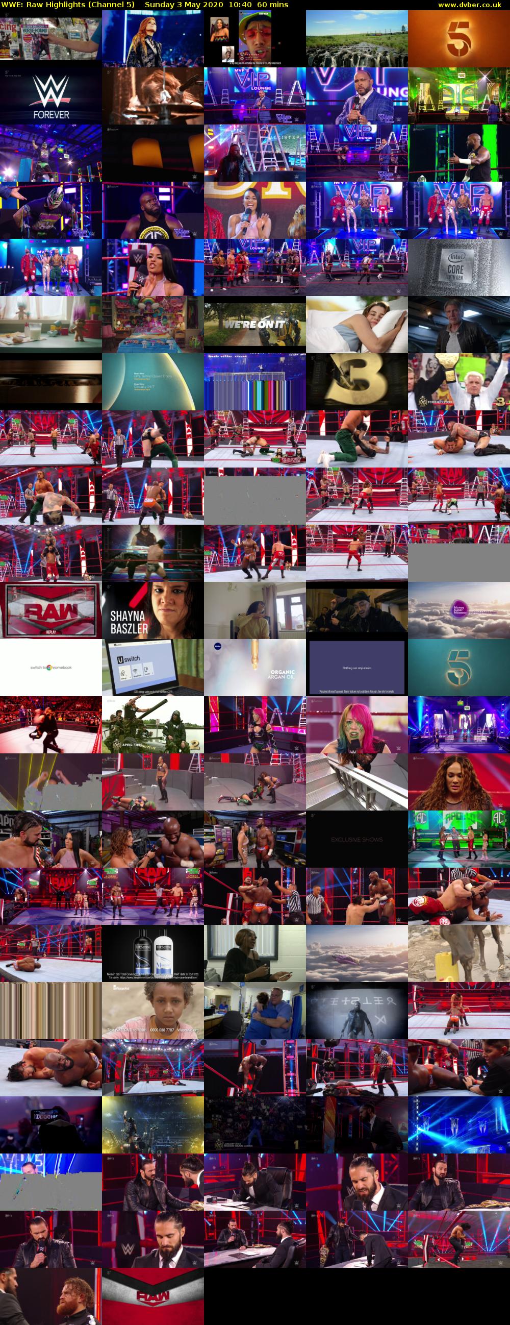 WWE: Raw Highlights (Channel 5) Sunday 3 May 2020 10:40 - 11:40