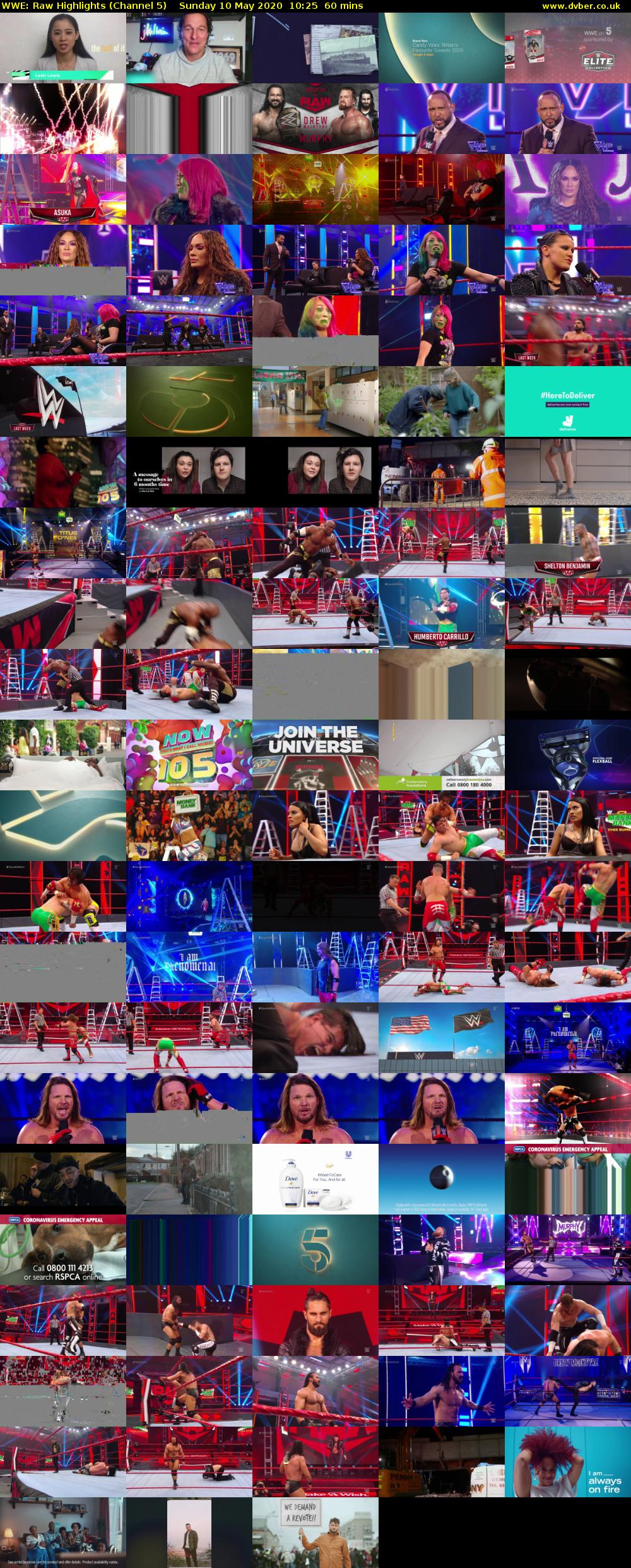 WWE: Raw Highlights (Channel 5) Sunday 10 May 2020 10:25 - 11:25