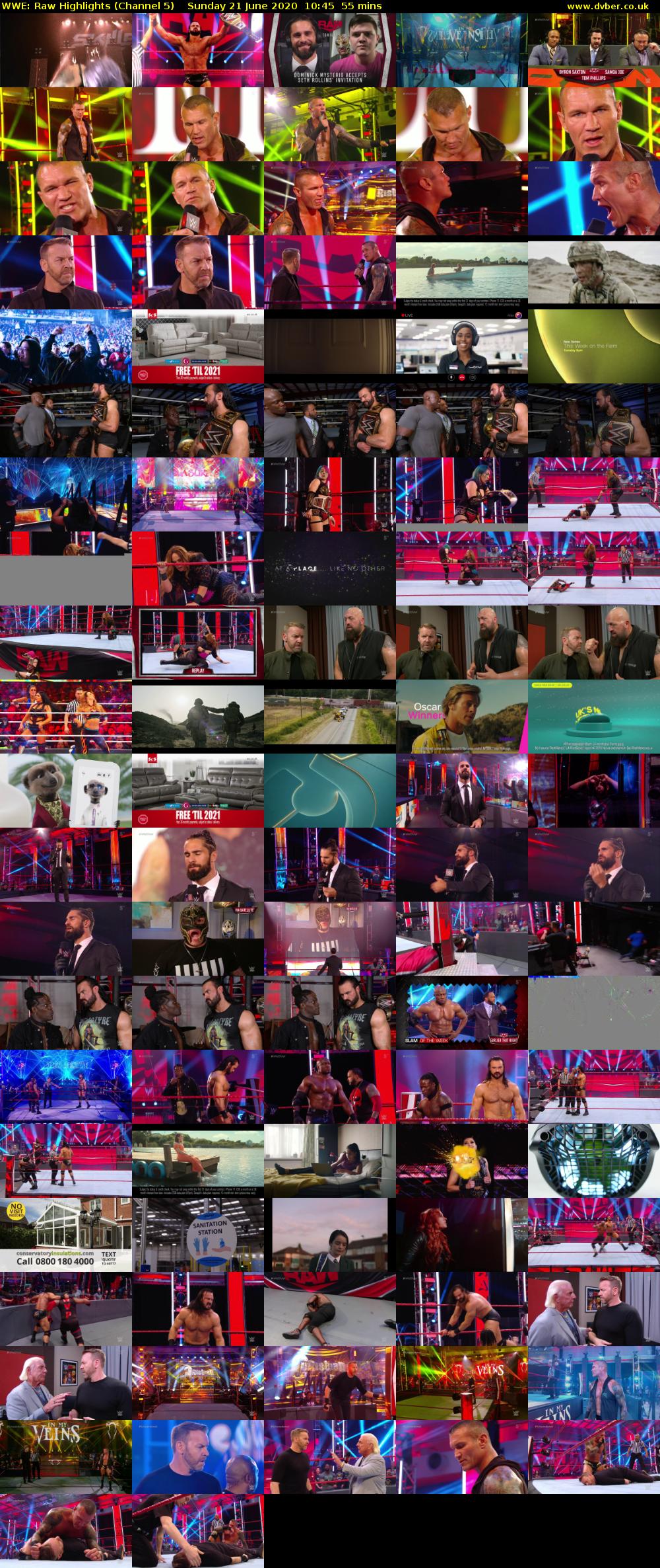 WWE: Raw Highlights (Channel 5) Sunday 21 June 2020 10:45 - 11:40