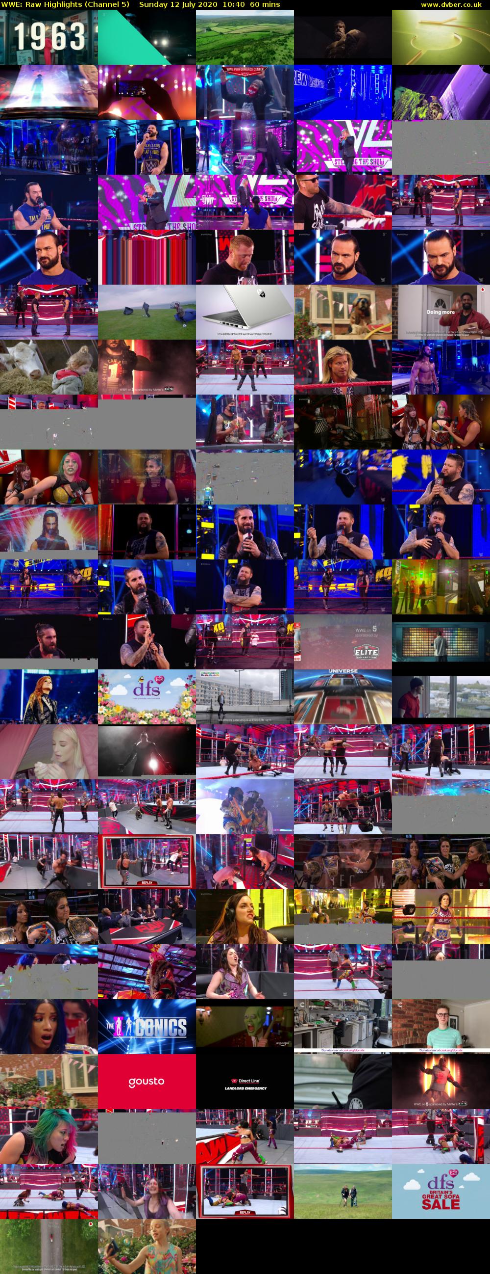 WWE: Raw Highlights (Channel 5) Sunday 12 July 2020 10:40 - 11:40