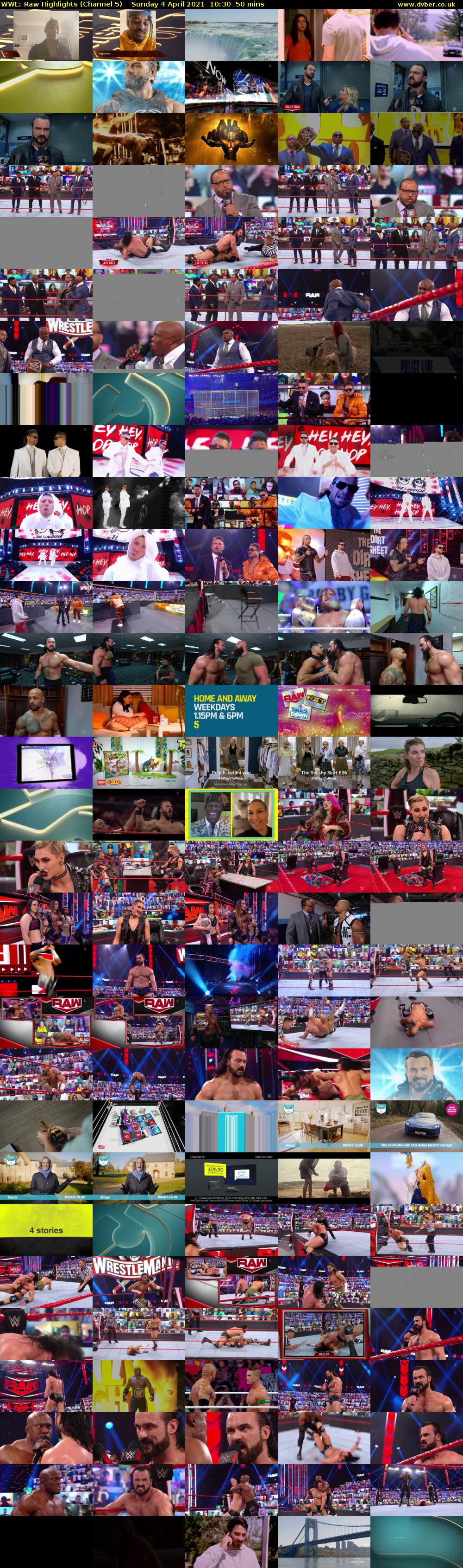 WWE: Raw Highlights (Channel 5) Sunday 4 April 2021 10:30 - 11:20