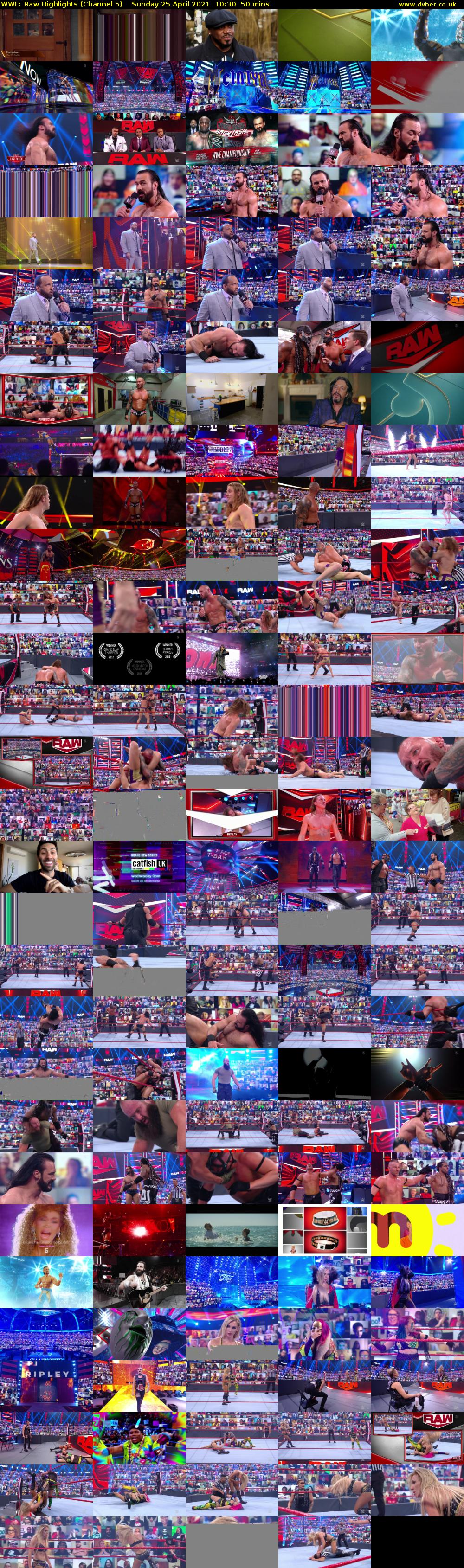 WWE: Raw Highlights (Channel 5) Sunday 25 April 2021 10:30 - 11:20